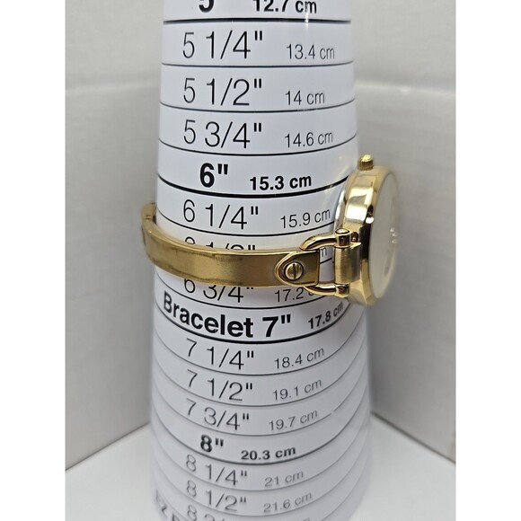 Fossil Georgia ES3293 Womens Gold Tone Crystal Dial Bracelet Watch New Battery - Picture 7 of 11